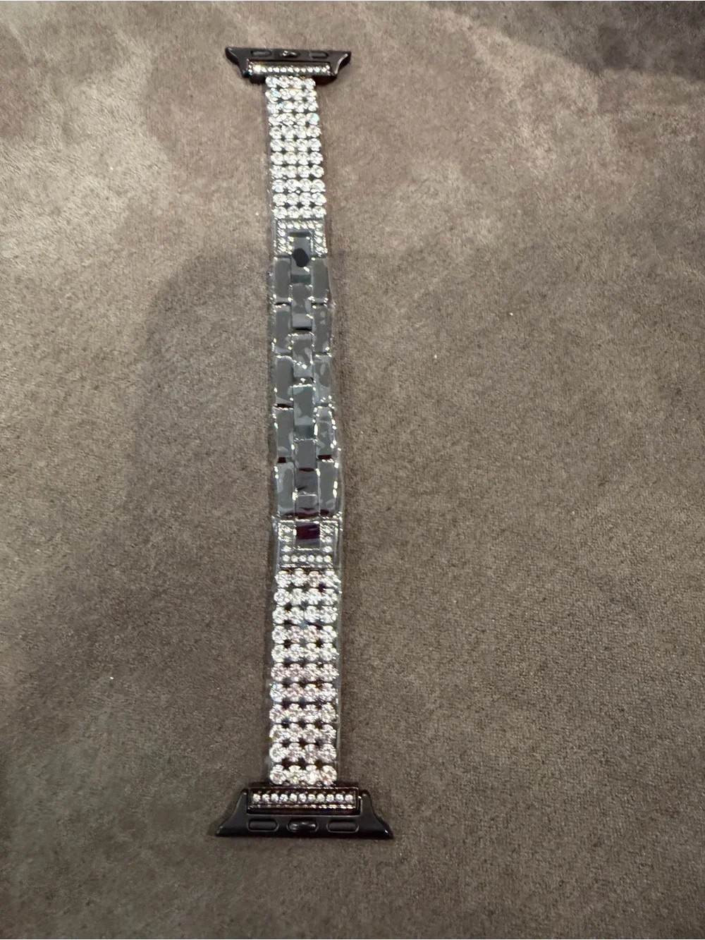 New Rhinestone Bling Apple Watch Band and Bezel Cover - Silver Crystal 40mm